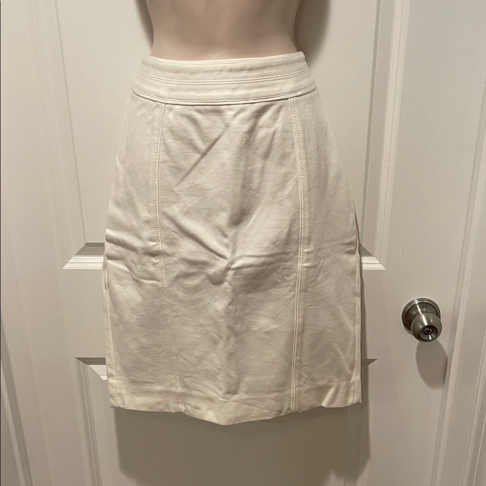 White House Black Market Cream ponte Pencil Skirt Sz 2